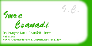 imre csanadi business card